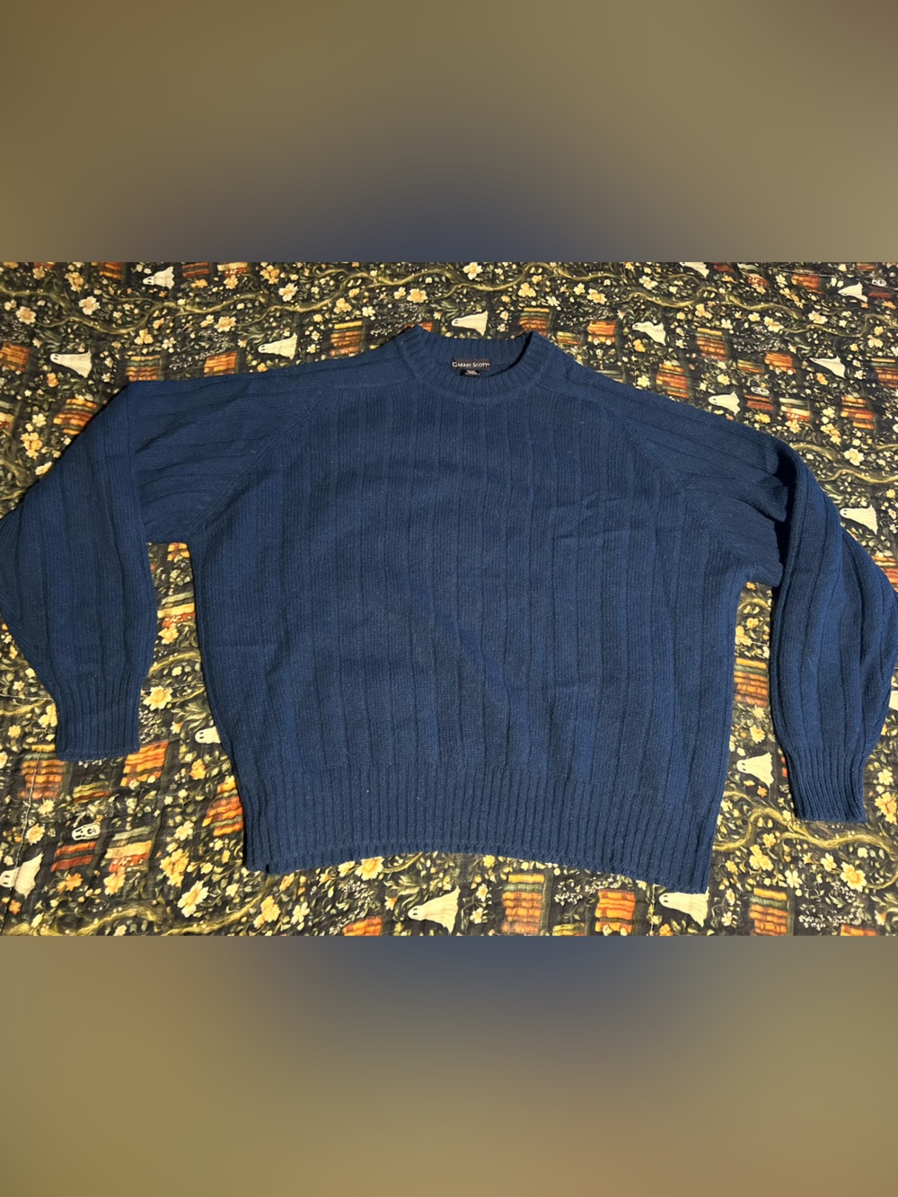 Garret Scott 100% Shetland wool sweater. Grandpa sweater. Cottagecore. Soft